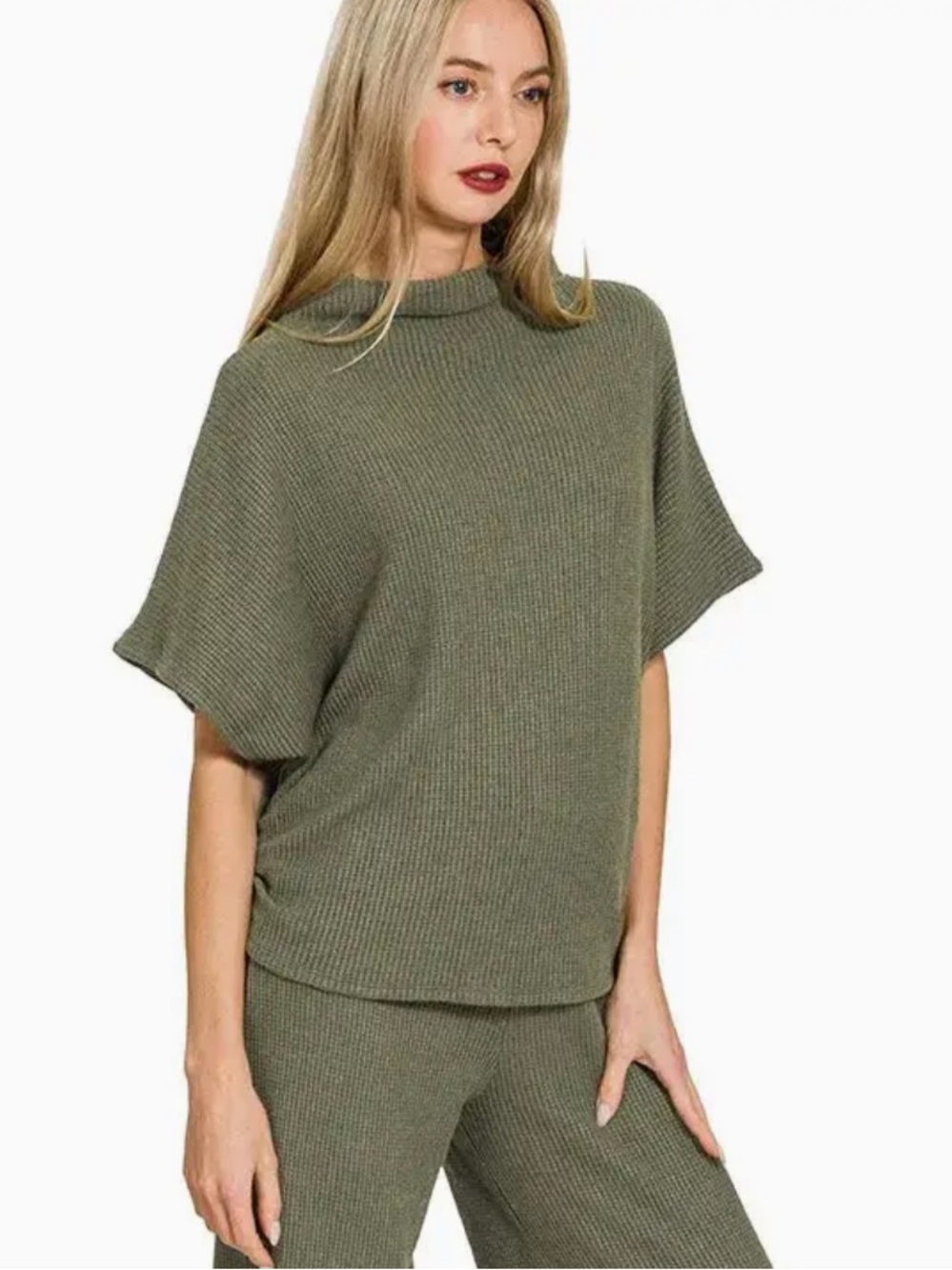 Zenana Dark Olive Chic Comfort Set